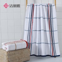 洁丽雅纯棉柔软亲肤舒适吸水浴巾1条(蓝色/棕色随机)