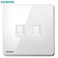 西门子(SIEMENS)开关插座面板 睿致象牙白钛银 睿智系列 电话+六类电脑