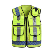 谋福 多功能网眼反光背心 马甲多口袋道路施工警示透气背心 透气骑行反光马甲 WMJ01 2XL 180