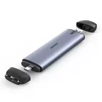 绿联CM298m.2固态硬盘盒子转usb3.1外接typec雷电3sata外置台式机笔记本硬盘改移动硬盘读卡器70533