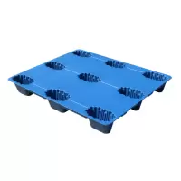力库 吹塑九脚塑料托盘 仓库货架托盘 卡板 全新料 1200*1000*140mm 动载2T 静载6T