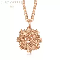 周生生(CHOW SANG SANG)18K红色黄金薄荷系列八角星项链K金项链91599N 定价