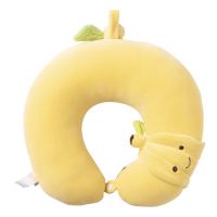 MINISO/名创优品水果系列-可爱靠枕菠萝西瓜香蕉U型枕+眼罩套装柔软睡眠