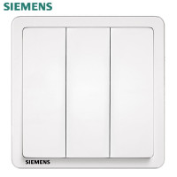 西门子(SIEMENS)开关插座面板 致典系列雅白色开关插座 三开双控开关