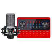 十盏灯PK KING红色蓝牙版网红直播设备声卡套装手机唱歌专用全套主播喊麦装备电容麦克风通用录音抖修音k歌跑调神器快手