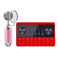 十盏灯V10红色蓝牙版网红直播设备声卡套装手机唱歌专用全套主播喊麦装备电容麦克风通用录音抖修音k歌跑调神器快手 奶瓶粉