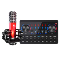 十盏灯Y8-V10黑色蓝牙版网红直播设备声卡套装手机唱歌专用全套主播喊麦装备电容麦克风通用录音抖修音k歌跑调神器快手