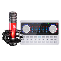 十盏灯Y8-V10白色蓝牙版网红直播设备声卡套装手机唱歌专用全套主播喊麦装备电容麦克风通用录音抖修音k歌跑调神器快手