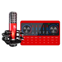 十盏灯Y8-V10红色蓝牙版网红直播设备声卡套装手机唱歌专用全套主播喊麦装备电容麦克风通用录音抖修音k歌跑调神器快手