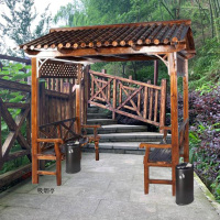 仿古式吸烟屋吸烟亭 1880*4000*2800mm