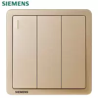 西门子(SIEMENS)开关插座面板 致典系列日耀金色开关插座 三开单控(带荧光)