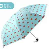 天堂伞防晒防紫外线夏日新男女折叠遮阳两用晴雨伞 湖蓝色