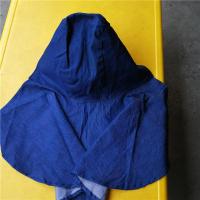 蓝防尘披肩帽 牛仔布 深蓝色
