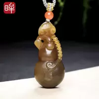 [已售]印象眸 [冀克正大师工作室作品]和田玉福禄吊坠 糖玉葫芦男女款孤品玉石挂件 附送证书