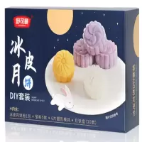 冰皮月饼DIY套装 月饼粉1包+馅料5款+6片圆形磨具+20套月饼盒