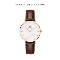 丹尼尔惠灵顿 (DanielWellington) 手表DW女表32mm金色边白盘皮带女士手表学生手表