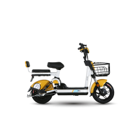 爱玛(AIMA)小苹果 电动车 可提取锂电池 真空轮胎 新国标3C大证 电瓶车代步车 4812款 黄色
