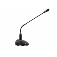 力奇LM-318鹅颈话筒有线黑色会议座式麦克风48V幻想供电8米话筒线