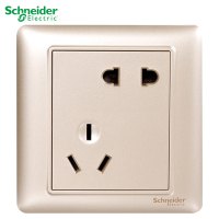施耐德电气(Schneider Electric) 睿意香槟金 电源插座86型面板 家用墙壁式 五孔一开弱电 开关 插座