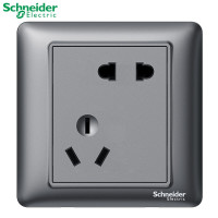 施耐德电气（Schneider Electric）睿意夜空灰 电源插座86型面板 家用墙壁式 五孔一开弱电 新品火爆上市