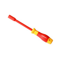 力力易得(ENDURA) VDE双色柄绝缘带孔螺帽螺丝批 9.0x125mm E6450