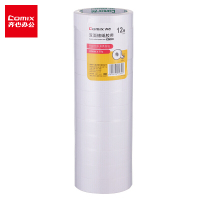 齐心(Comix) 双面胶带高粘性棉纸 白色12卷装24mm*9.1米 MJT2410