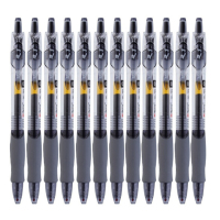 晨光(M&G) GP1008黑签字笔中性笔签字笔0.5mm办公水性笔按动医生处方笔黑色12支/盒 1支