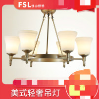 （五金工具） FSL佛山照明北欧灯具客厅灯简约现代吊灯大气家用餐厅个性灯饰B4-10头吊灯送10个5瓦灯泡
