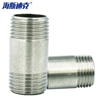 海斯迪克 gnjz-2022 304不锈钢双头外丝 外螺纹接头加厚直通无缝管子 DN25 5个