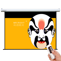 南通精英(MR.RIGHT)100英寸16:9白玻纤电动幕布 投影仪幕布 投影机幕布 电动遥控幕布 幕布 投影配件