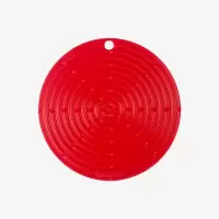 法国 Le Creuset 酷彩 硅胶类硅胶隔热垫餐具垫防烫圆形彩色家用20cm 樱桃红单个