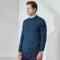 鄂尔多斯|MEN'S[抑菌]冬季纯羊毛精纺舒适圆领羊毛衫男