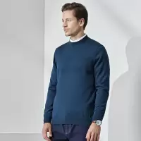 鄂尔多斯|MEN'S[抑菌]冬季纯羊毛精纺舒适圆领羊毛衫男