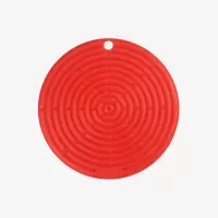法国 Le Creuset 酷彩 硅胶类硅胶隔热垫餐具垫防烫圆形彩色家用20cm 桔色单个