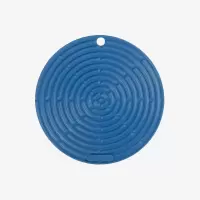法国 Le Creuset 酷彩 硅胶类硅胶隔热垫餐具垫防烫圆形彩色家用20cm 蓝色单个