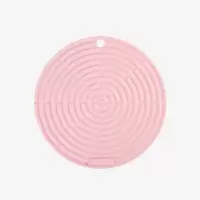 法国 Le Creuset 酷彩 硅胶类硅胶隔热垫餐具垫防烫圆形彩色家用20cm 粉红色单个
