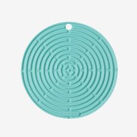 法国 Le Creuset 酷彩 硅胶类硅胶隔热垫餐具垫防烫圆形彩色家用20cm 青羽色单个