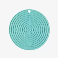 法国 Le Creuset 酷彩 硅胶类硅胶隔热垫餐具垫防烫圆形彩色家用20cm 青羽色单个