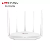 海康威视无线路由器 五天线稳定穿墙 办公家用拓展智能无线WIFI高速路由器双频桌面路由器WR-C12千兆端口 官方标配