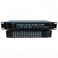 视频分配器16进32出 AHDCVITVI同轴高清模拟BNC视频分配器十六三十二路分支屏