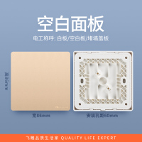 飞雕开关插座面板 雅佳金 空白面板