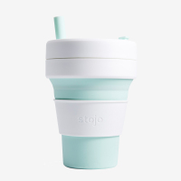 STOJO便携旅行随行杯折叠可压缩口袋杯咖啡杯户外环保水杯薄荷绿