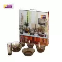 茶色餐具七件套