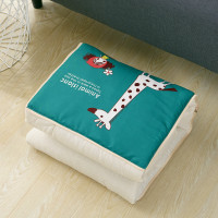 胡夫家纺(HUFU)D4122棉麻长颈鹿女孩抱枕被 2个
