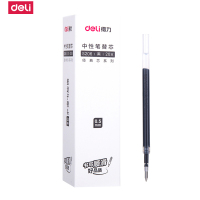 得力(deli)S206按动中性笔 碳素笔芯 0.5mm 20支/盒 4盒装