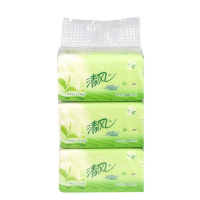 清风绿茶茉香抽取式面巾纸200抽3包