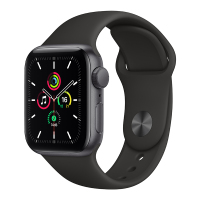 Apple Watch SE 44毫米 (GPS版 深空灰色铝金属表壳 黑色运动型表带)
