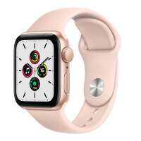 Apple Watch SE 44毫米 (GPS版 金色铝金属表壳 粉砂色运动型表带)