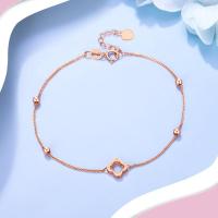 [2020新款]老庙黄金 18K金手链Au750玫瑰金四叶草肖邦手链