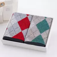 金号纯棉提缎面巾2条装礼盒 GA1066高档礼盒 26*21.5*4.5cm 红色+绿色